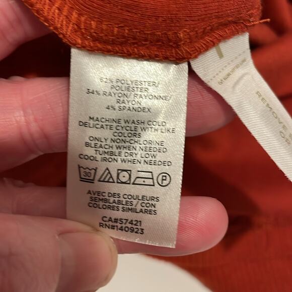 LOFT Brand Medium Petite Henley Midi Dress Rust Orange SOLD OUT ONLINE - Picture 6 of 6